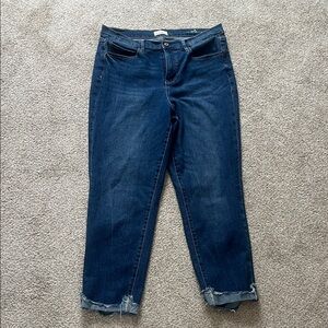 Stylish Dark Blue Cropped Jeans